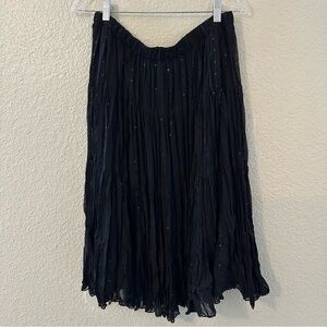 Vintage Y2K Sequin Shimmer Black Midi Maxi Skirt